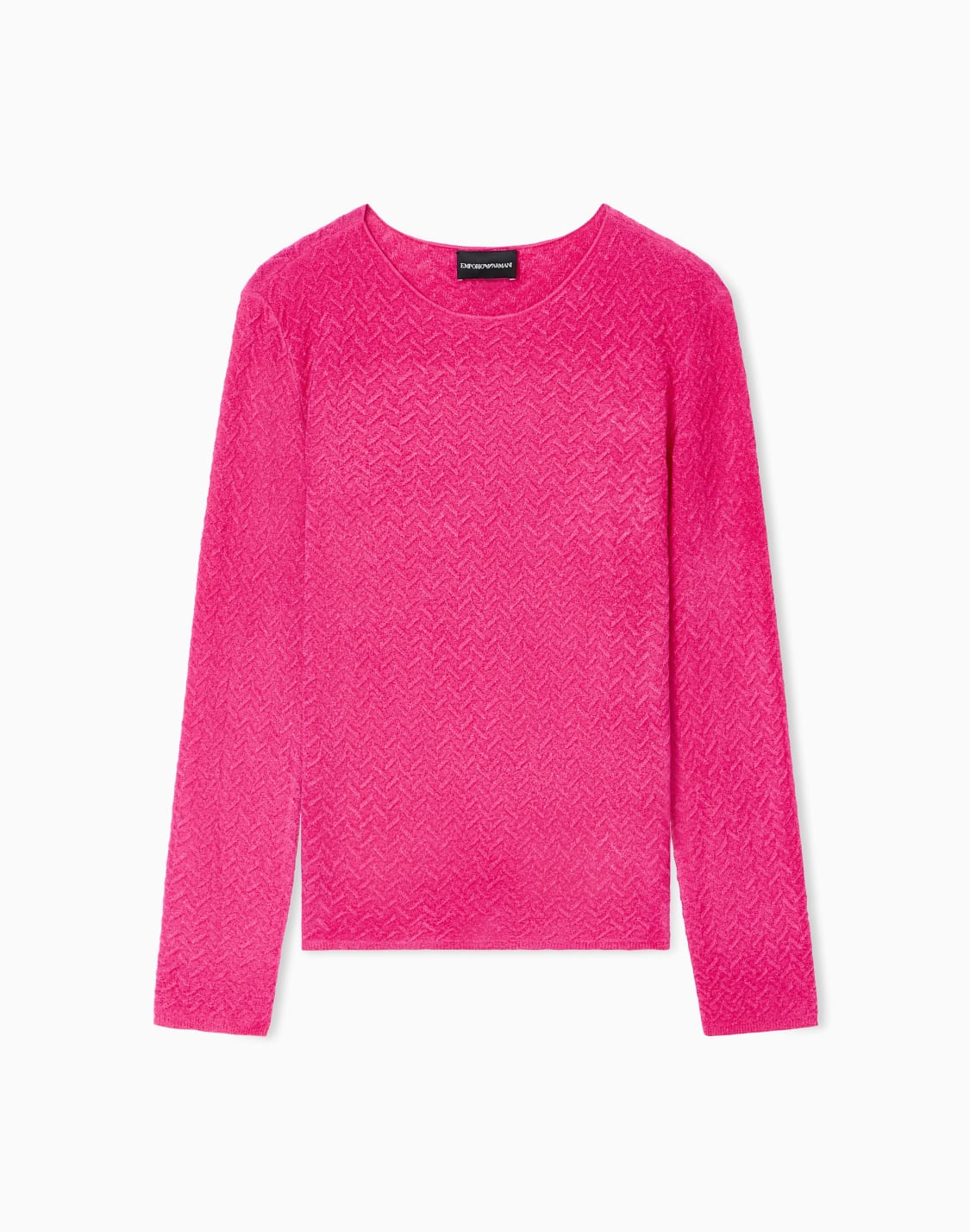 chenille-jumper-with-embossed-irregular-chevron-motif-pink--emporio-armani