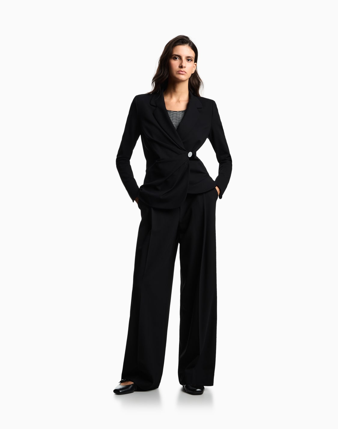 blazer-con-drappeggio-in-punto-milano-stretch-nero--emporio-armani