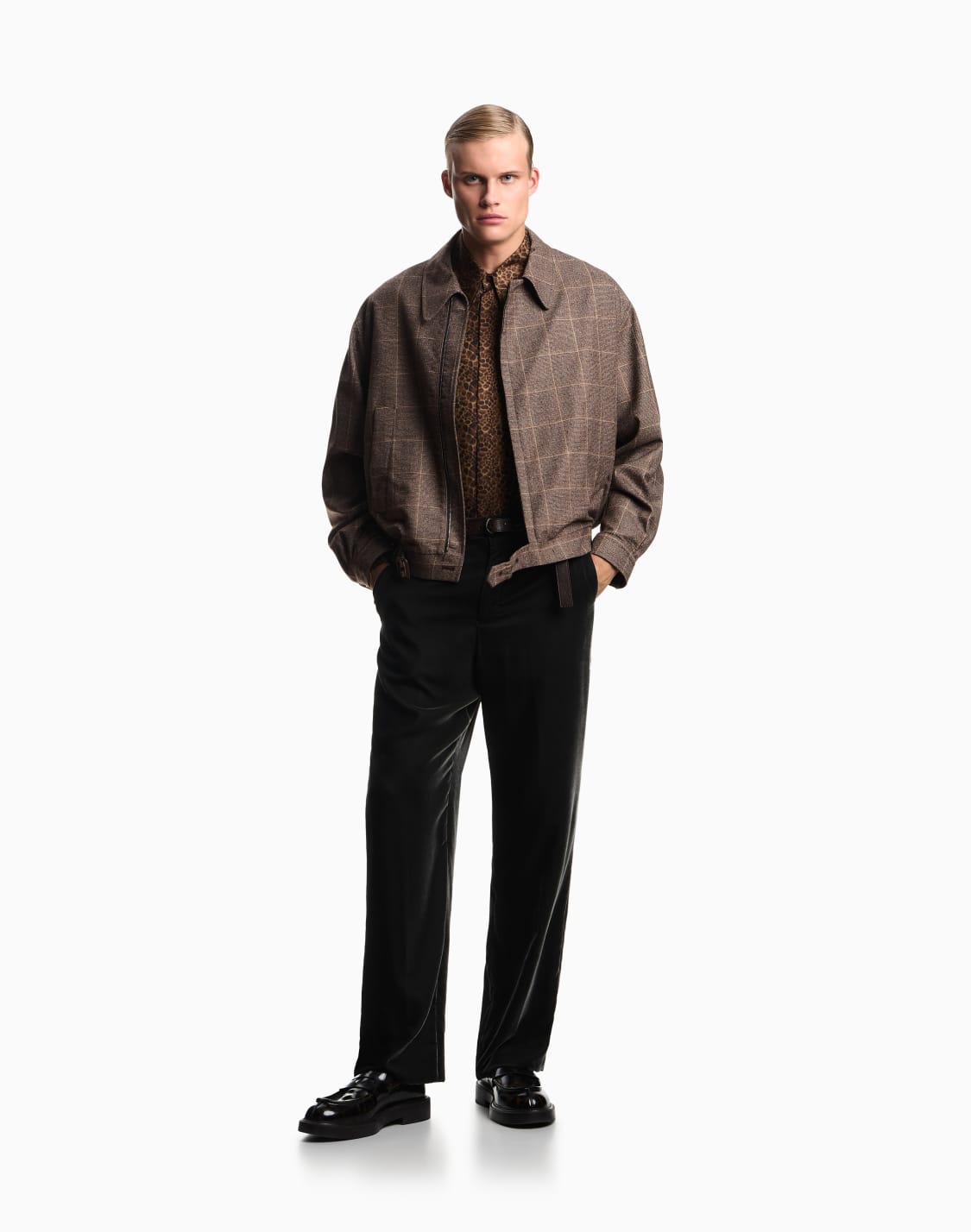 flannel-blouson-with-a-check-motif-brown--emporio-armani