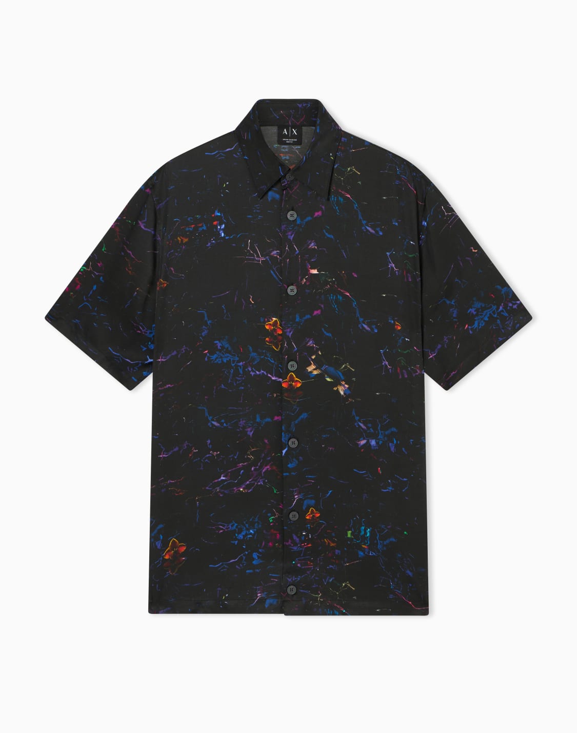 オルオバプリント-半袖シャツ-ブラック--armani-exchange