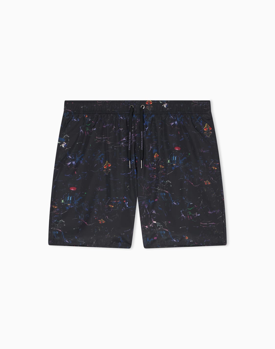 オルオバプリント-スイムショツ水着-ブラック--armani-exchange