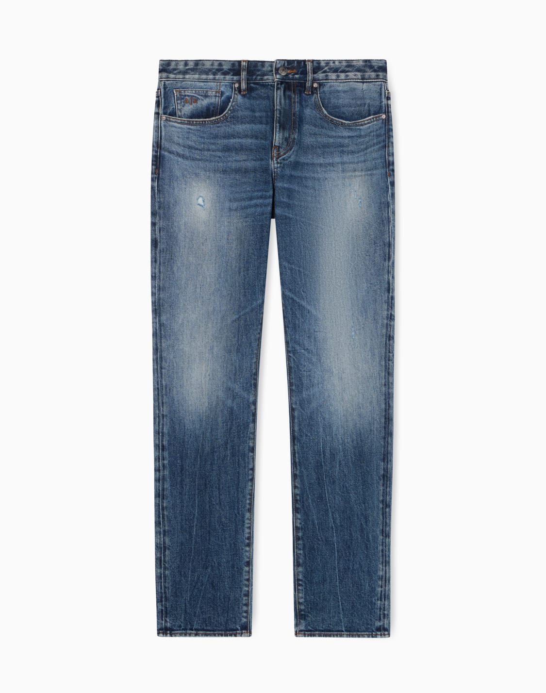 ブルウォッシュ-スリムフィット-デニムパンツ-ブル--armani-exchange