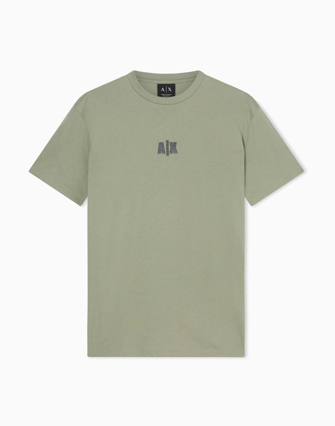 axロゴ-レギュラフィット-半袖クルネックtシャツ-グリン--armani-exchange