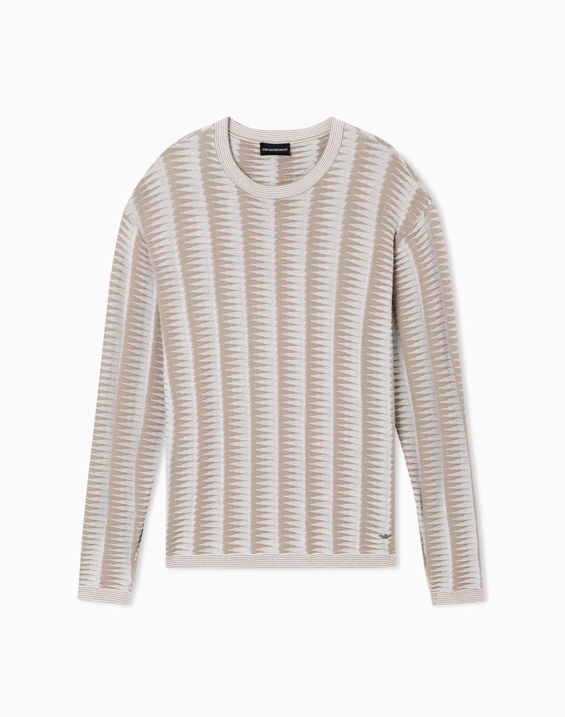 crewneck-sweater-in-knitted-cotton-brown--emporio-armani