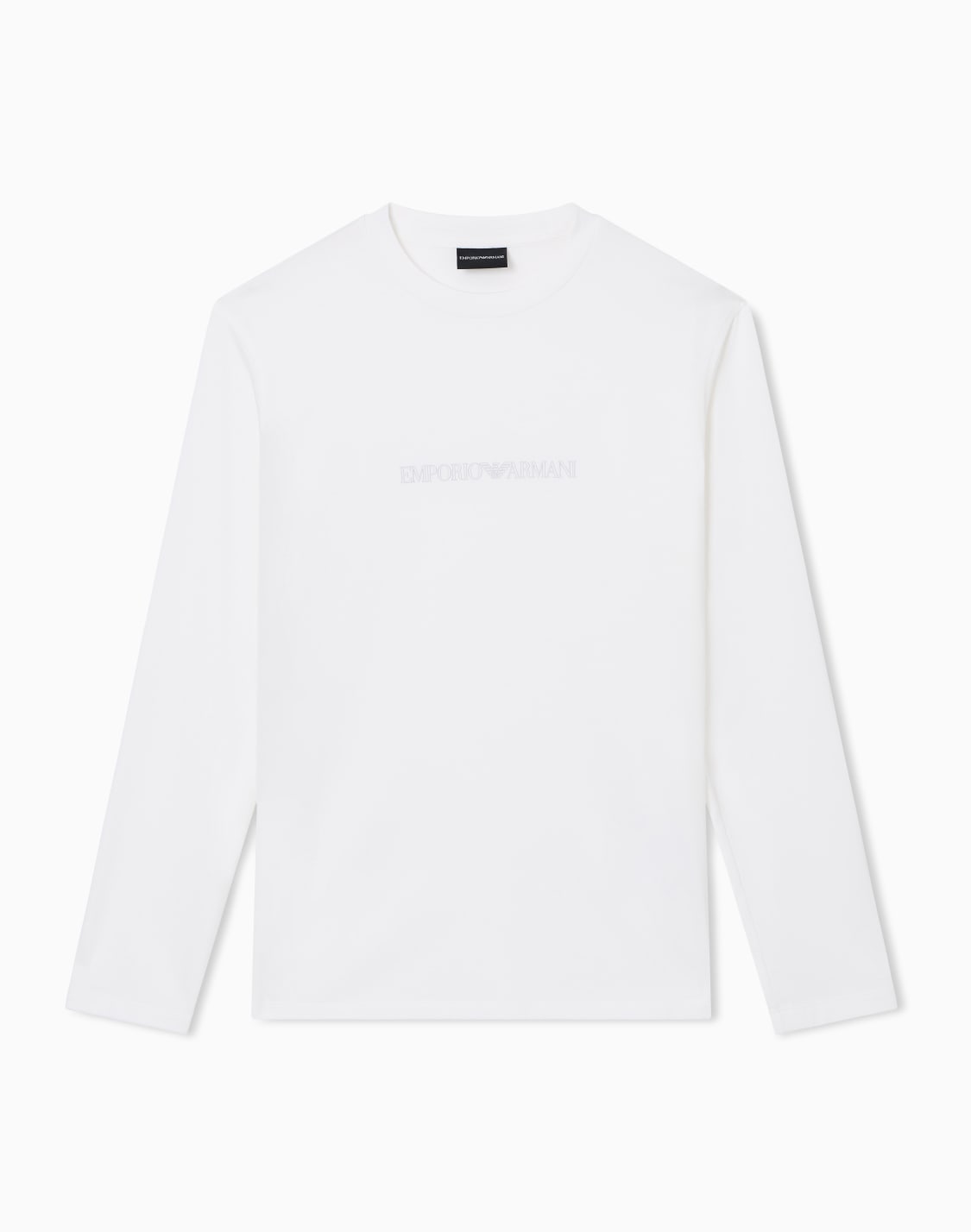 スリムフィットトップス-ピマジャジ-プリントロゴ-ホワイト--emporio-armani