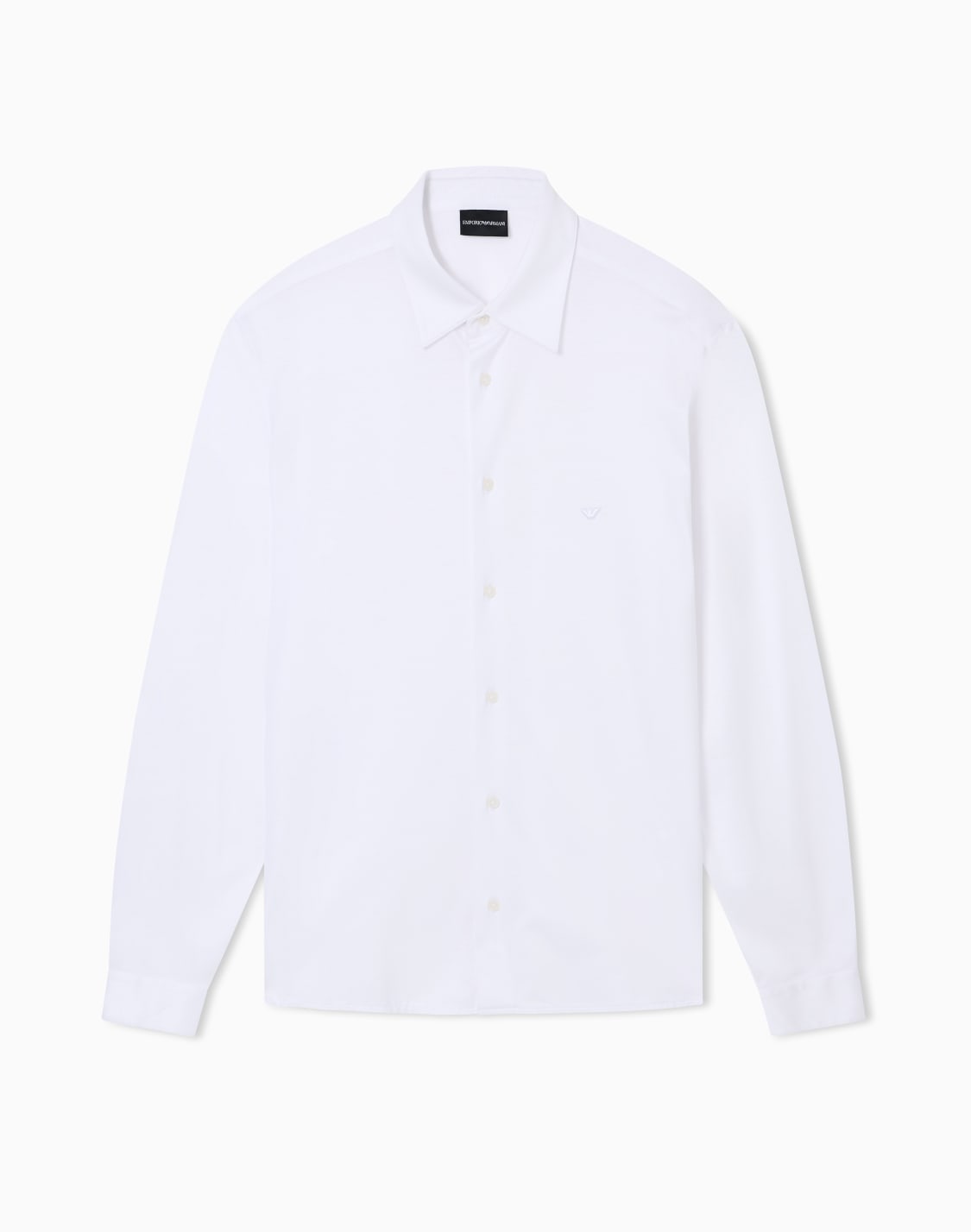 スリムフィットシャツ-リヨセル混紡ジャジ-ホワイト--emporio-armani