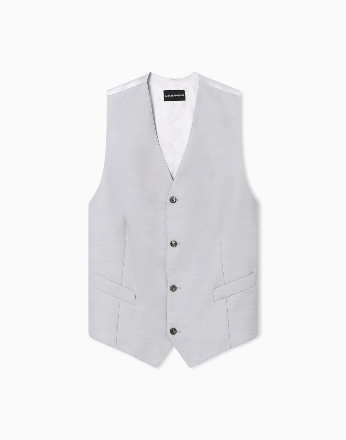 chaleco-de-abotonadura-sencilla-de-lana-tcnica-gris--emporio-armani
