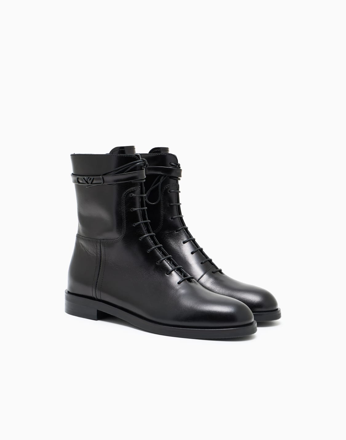 stivaletti-stringati-in-pelle-con-cinturino-logato-nero--emporio-armani