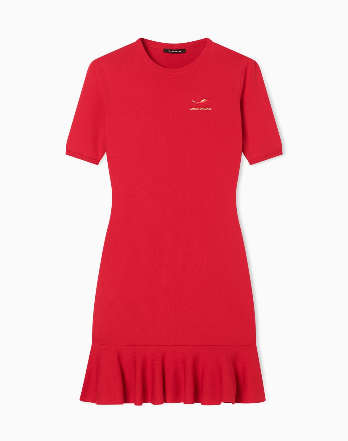 short-dress-in-technical-fabric-rojo--armani-exchange