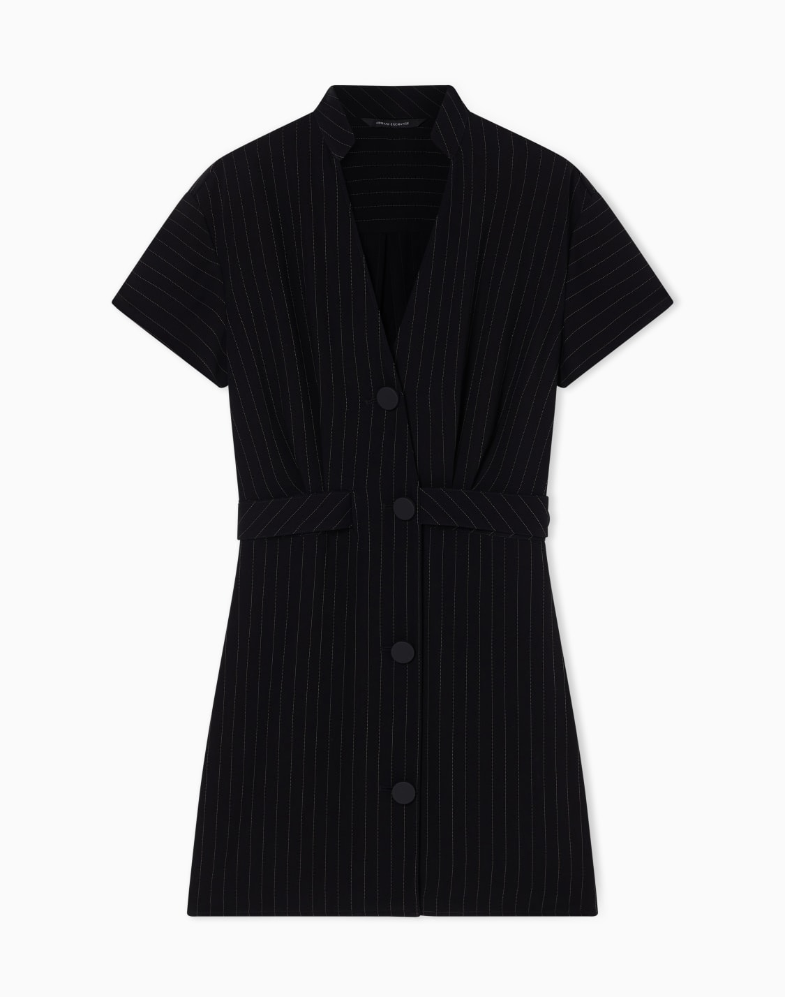 ピンストライプ-シャツドレス-ブラック--armani-exchange