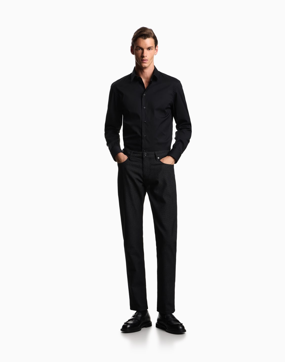 j06-slim-fit-cotton-blend-trousers-with-micro-armure-polka-dots-black--emporio-armani
