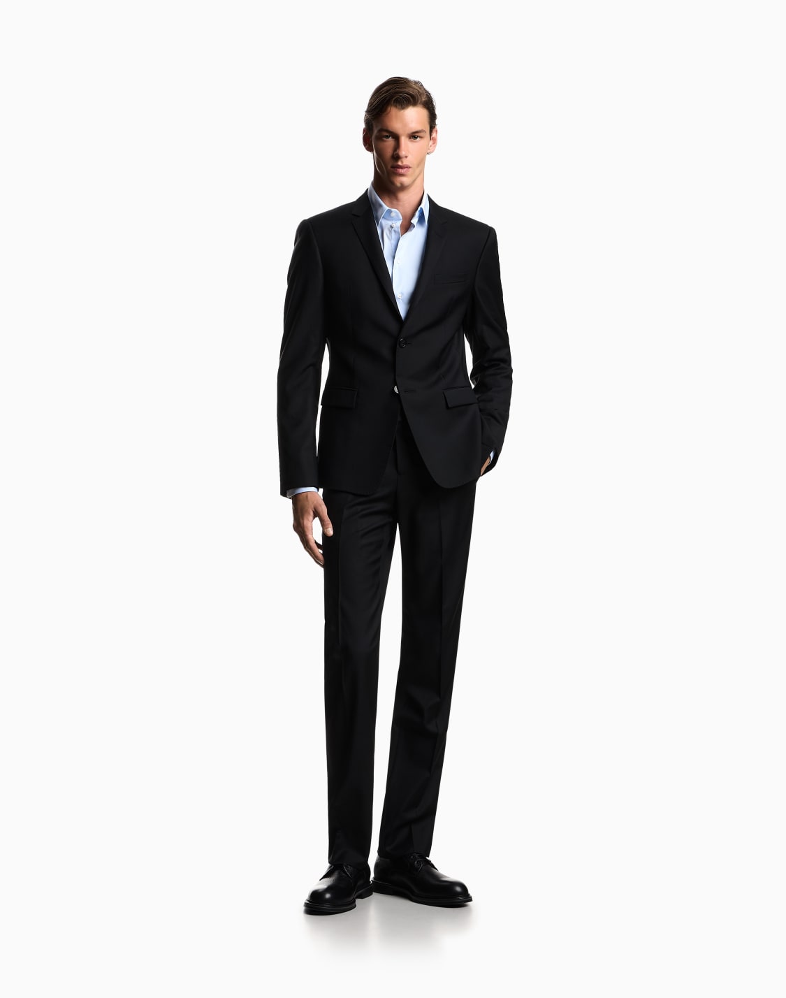 camisa-de-popelina-de-algodn-elstico-celeste--emporio-armani