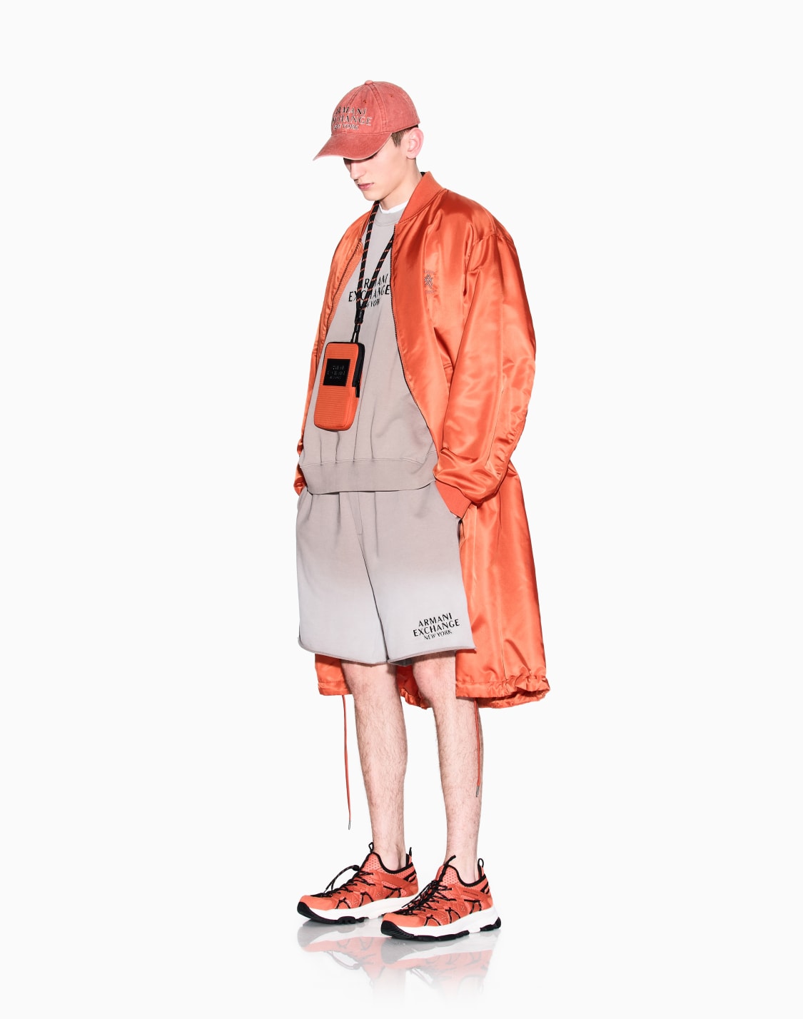 axロゴ-グラデション-ショトスリブトップス-グレ--armani-exchange