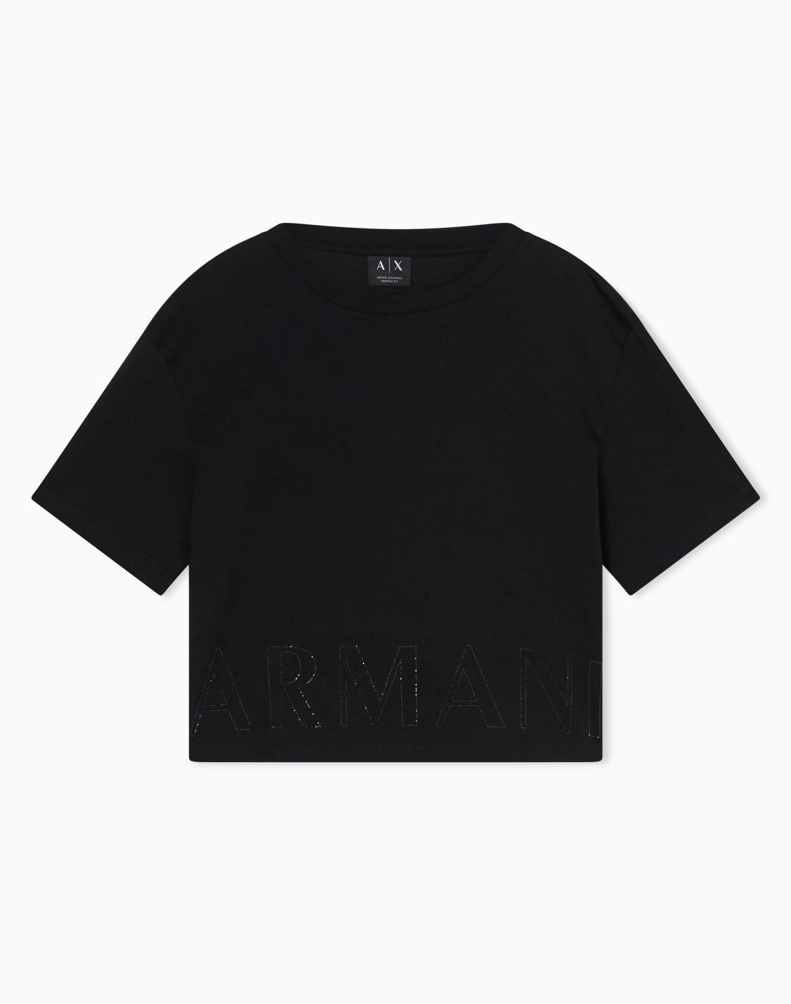 ビッグロゴ-半袖クルネックtシャツ-ブラック--armani-exchange