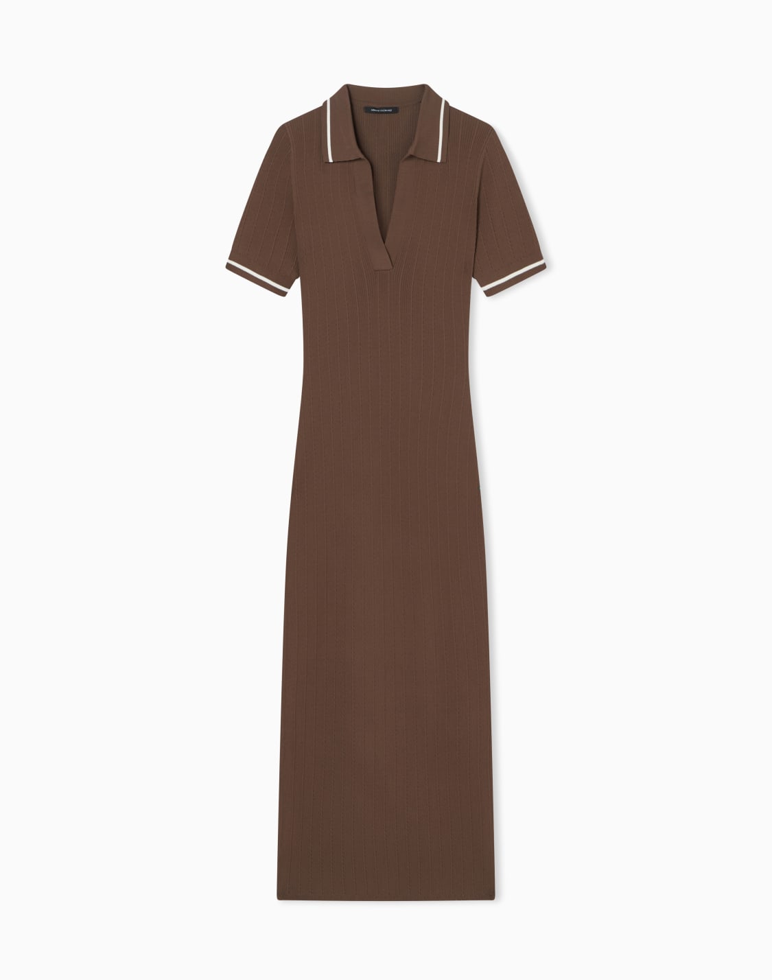 ポロカラ-ニットドレス-ブラウン--armani-exchange