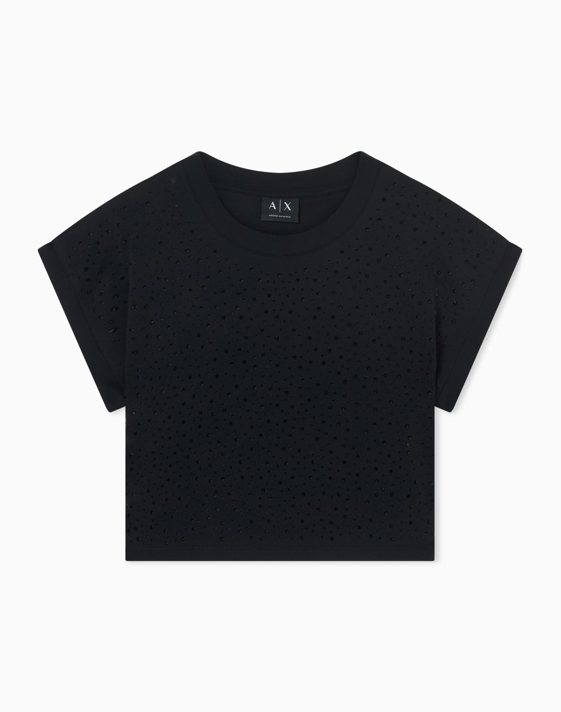 cropped-cotton-t-shirt-black--armani-exchange