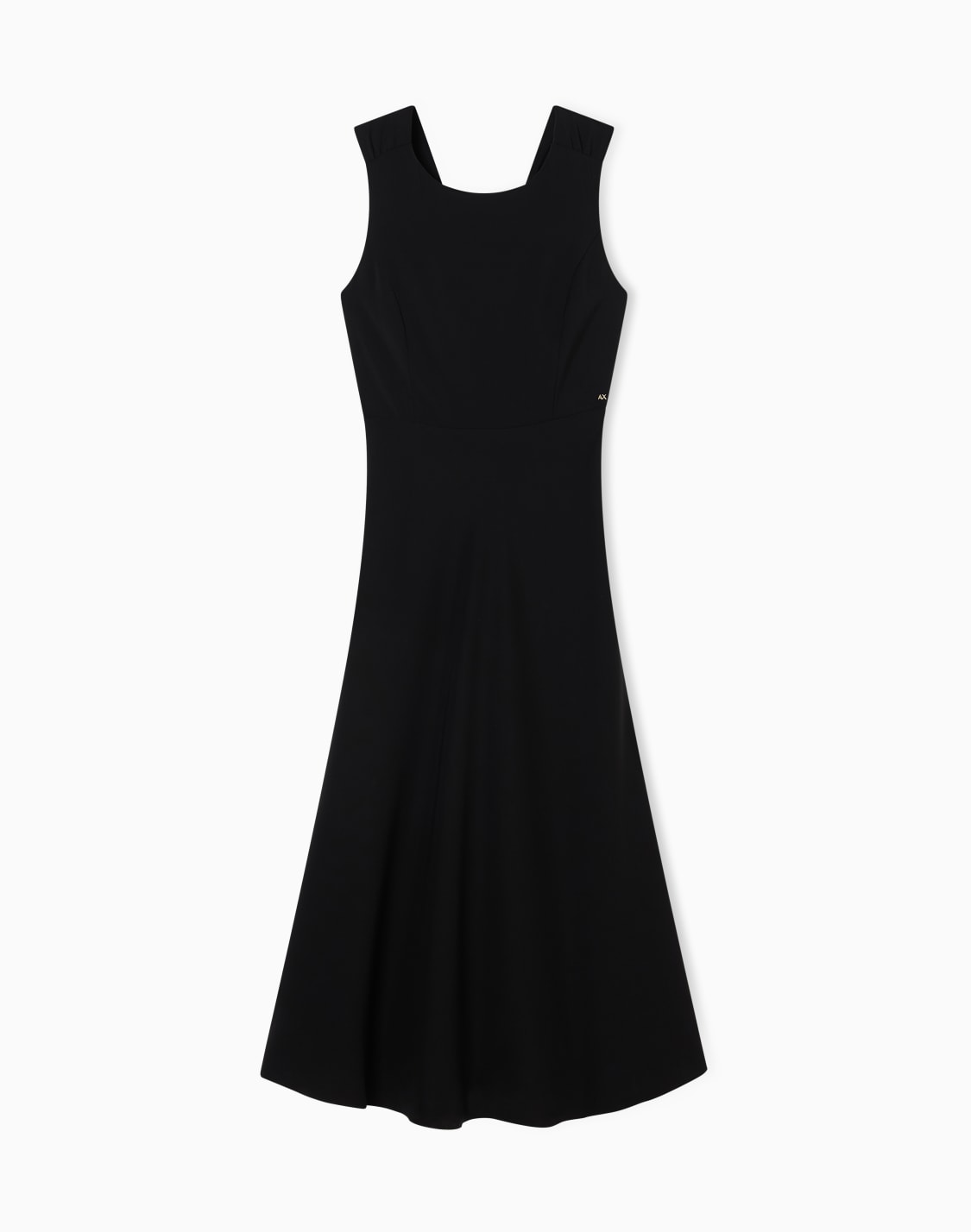 midi-dress-in-mixed-fabric-black--armani-exchange