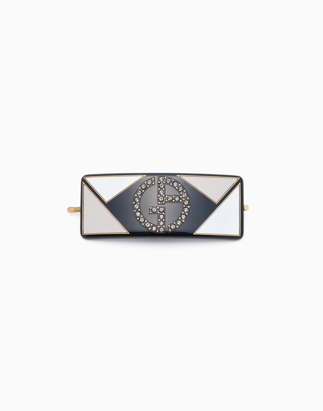 hair-clip-with-crystal-logo-two-tone--giorgio-armani