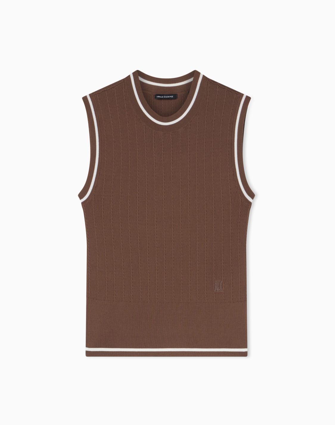 スリブレス-ニットプルオバ-ブラウン--armani-exchange
