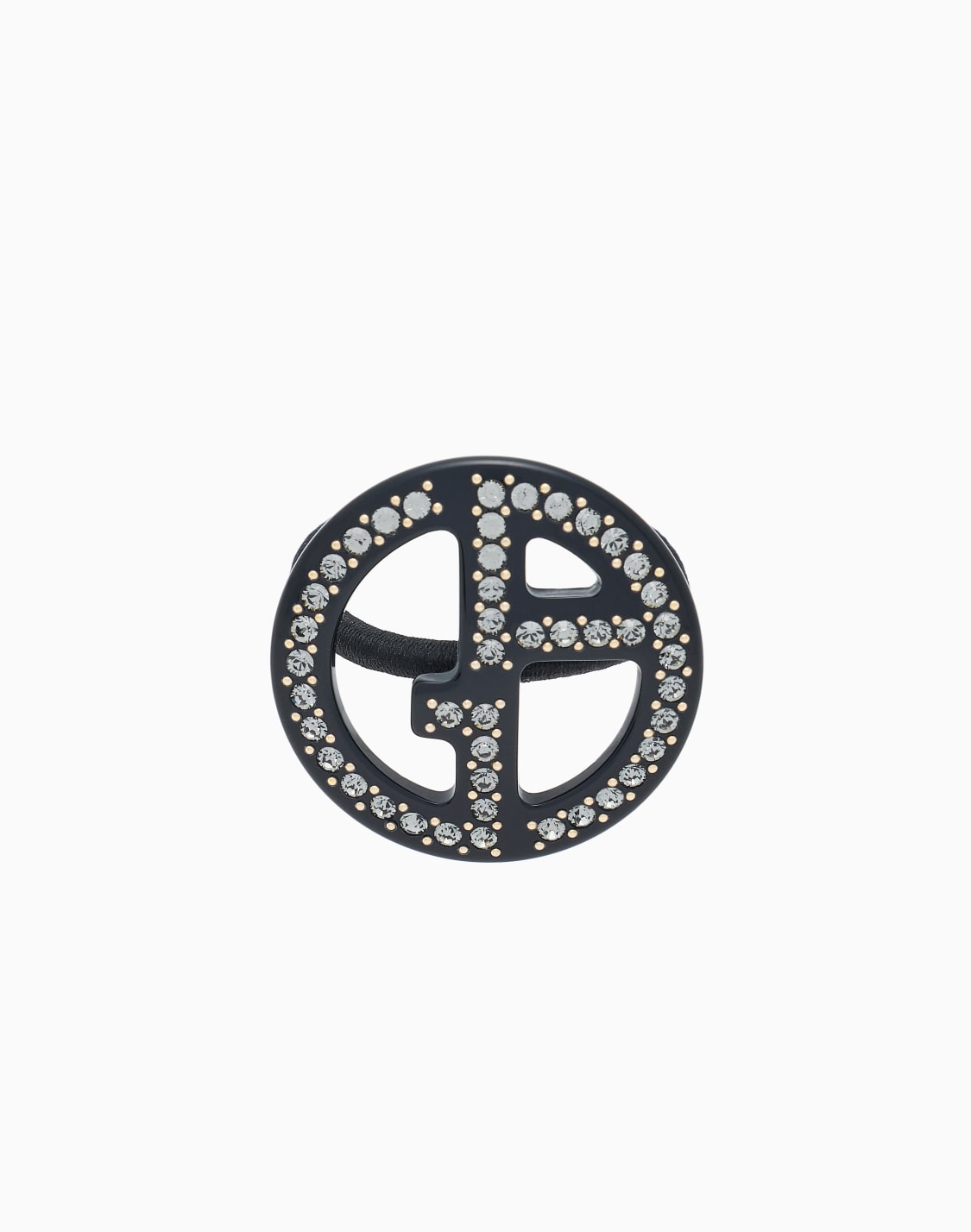 scrunchie-with-oversized-crystal-logo-black--giorgio-armani