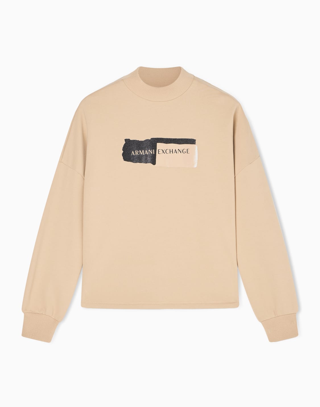 デザインロゴ-スウェットプルオバ-ベジュ--armani-exchange