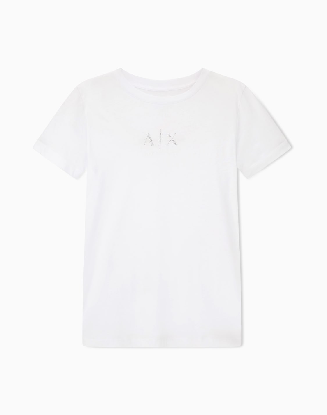 글리터-로고가-들어간-레귤러-핏-티셔츠-화이트--armani-exchange