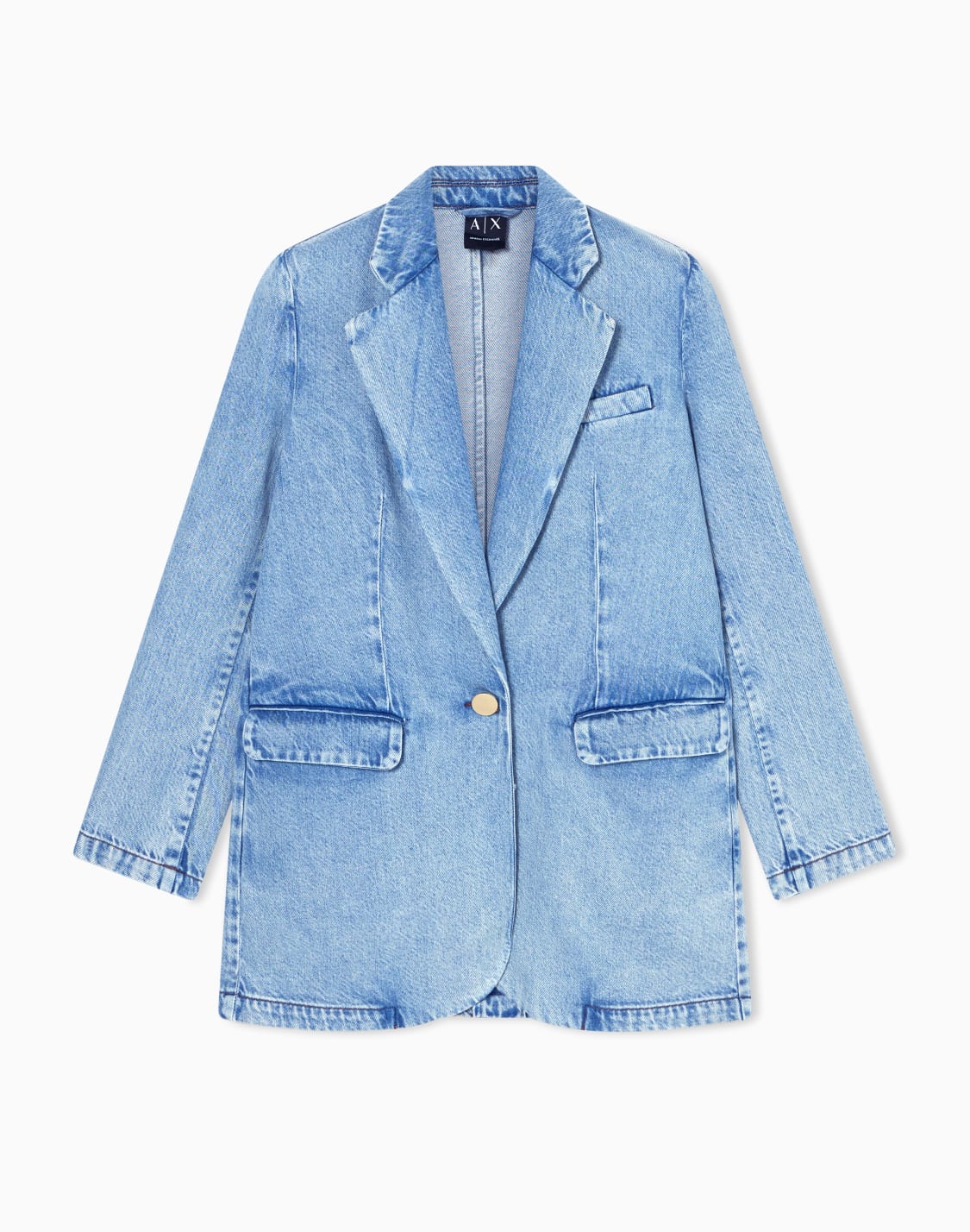 ライトブルデニム-ブレストジャケット-ブル--armani-exchange
