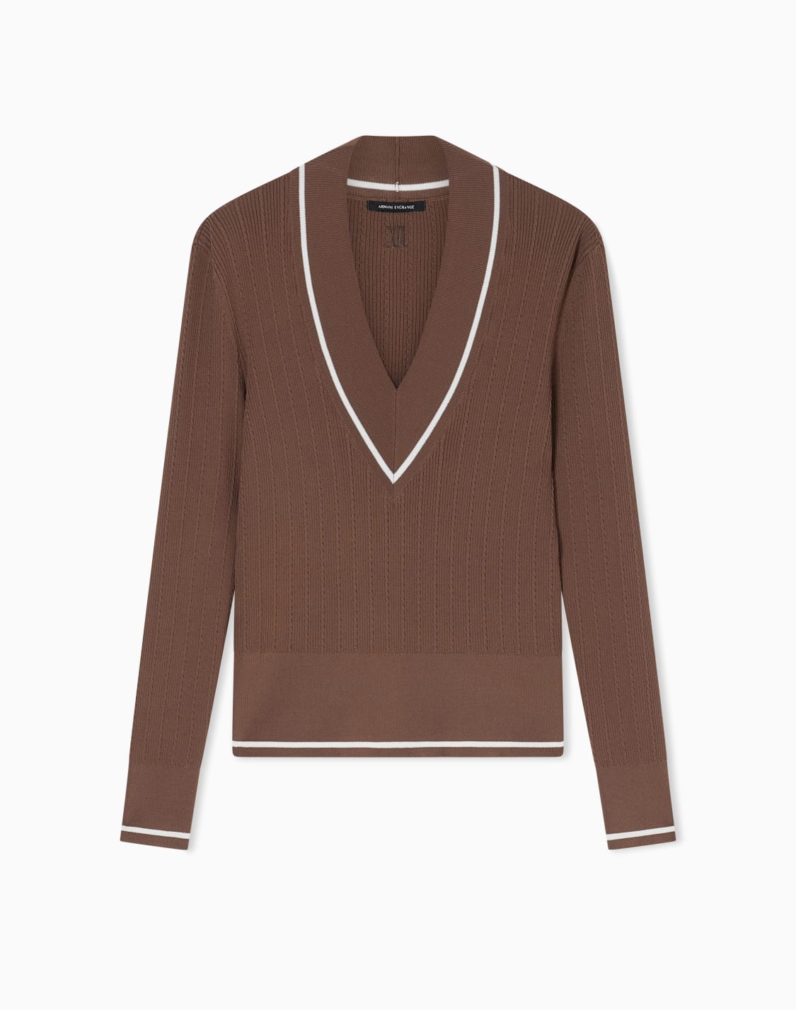 vネック-ニットプルオバ-ブラウン--armani-exchange