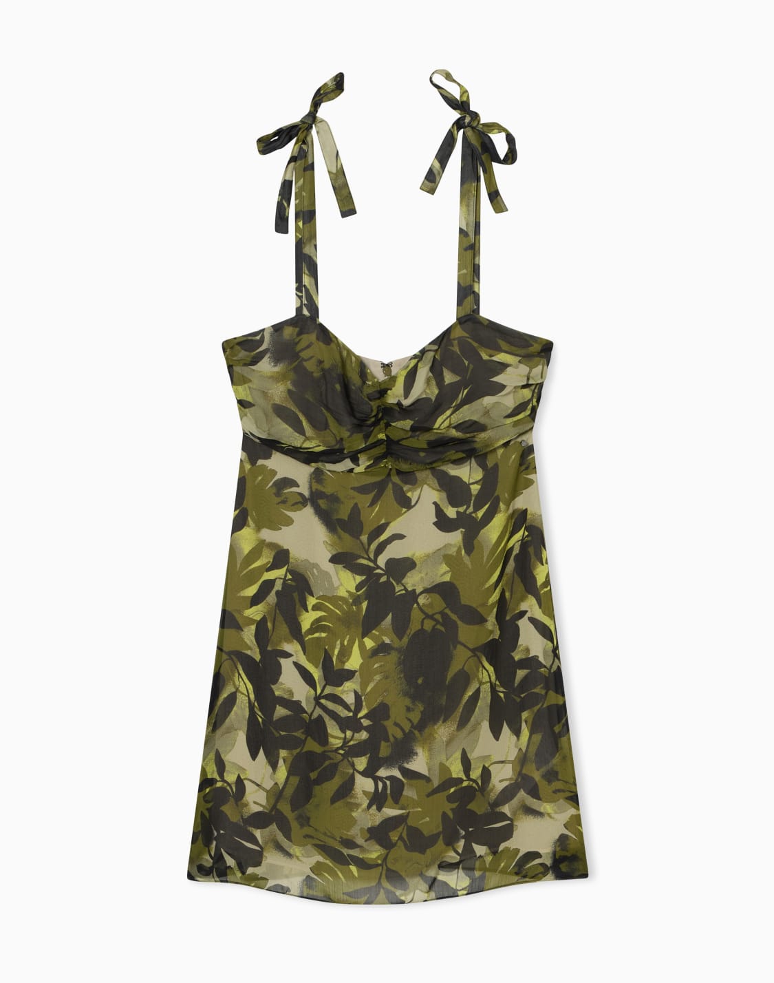 short-ruffle-and-crinkle-print-dress-green--armani-exchange