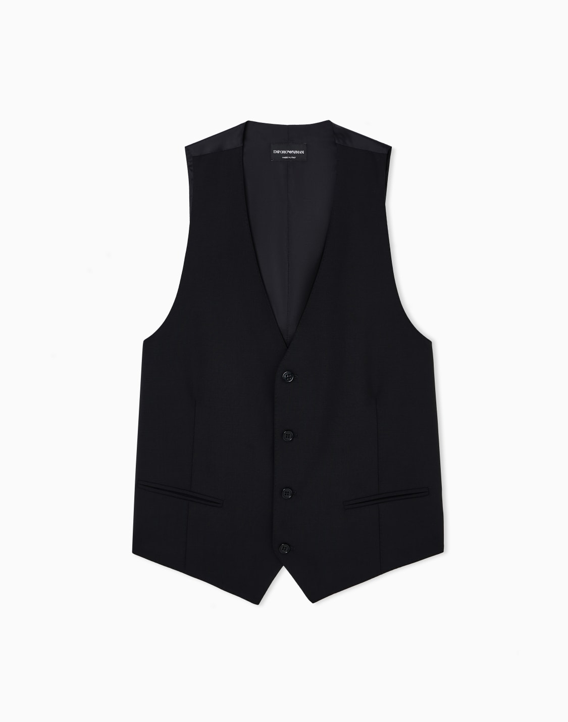 single-breasted-gilet-in-compact-two-way-stretch-canvas-negro--emporio-armani