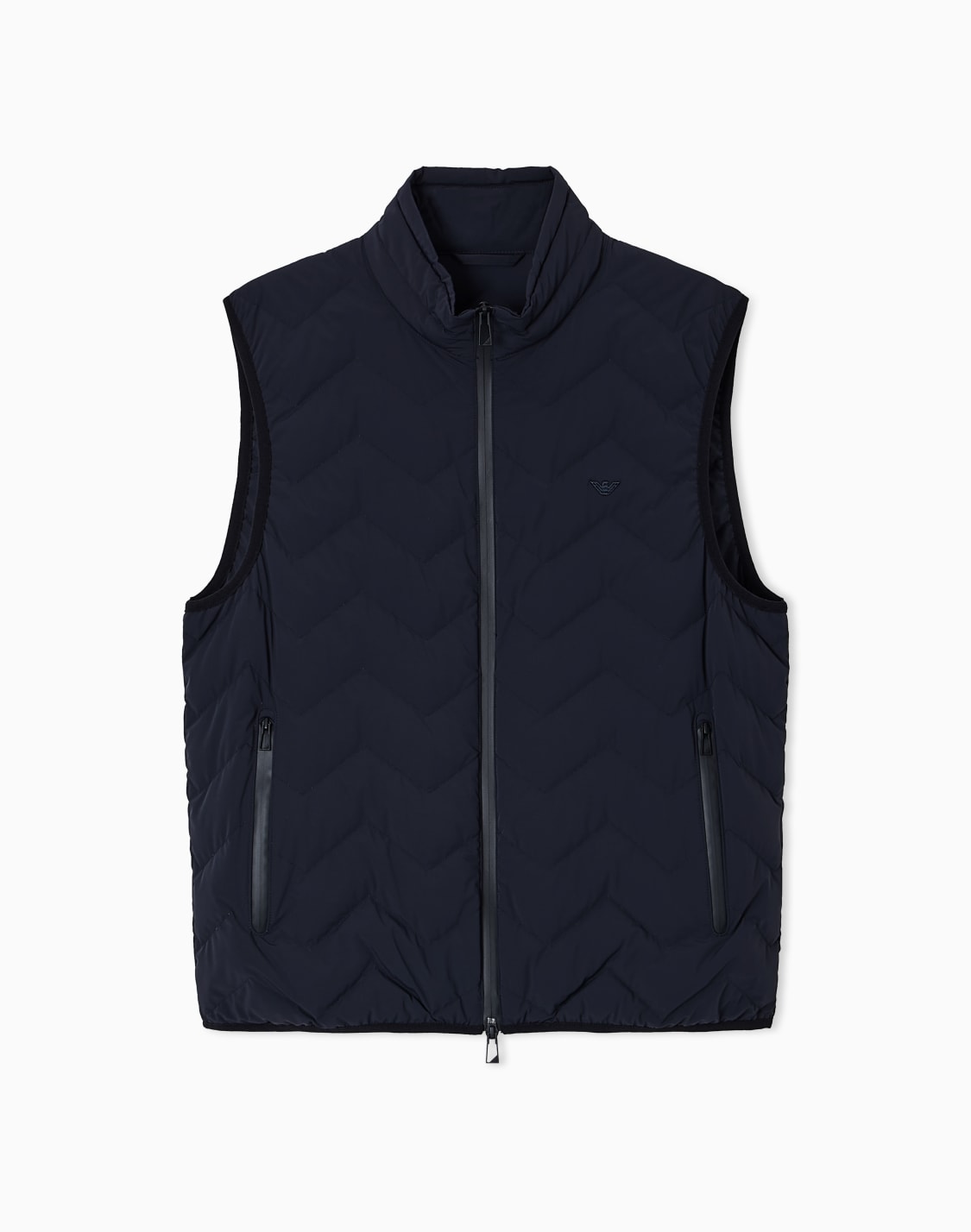 water-repellent-chevron-quilted-nylon-spandex-sleeveless-down-jacket-navy-blue--emporio-armani