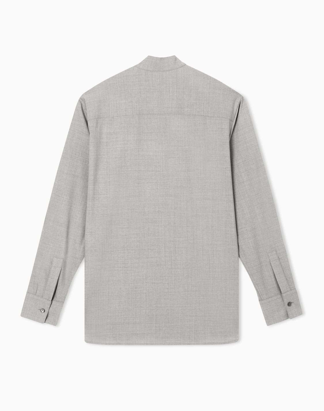 グルカラシャツ-バジンウルキャンバス-ソフト仕上げ-グレ--emporio-armani