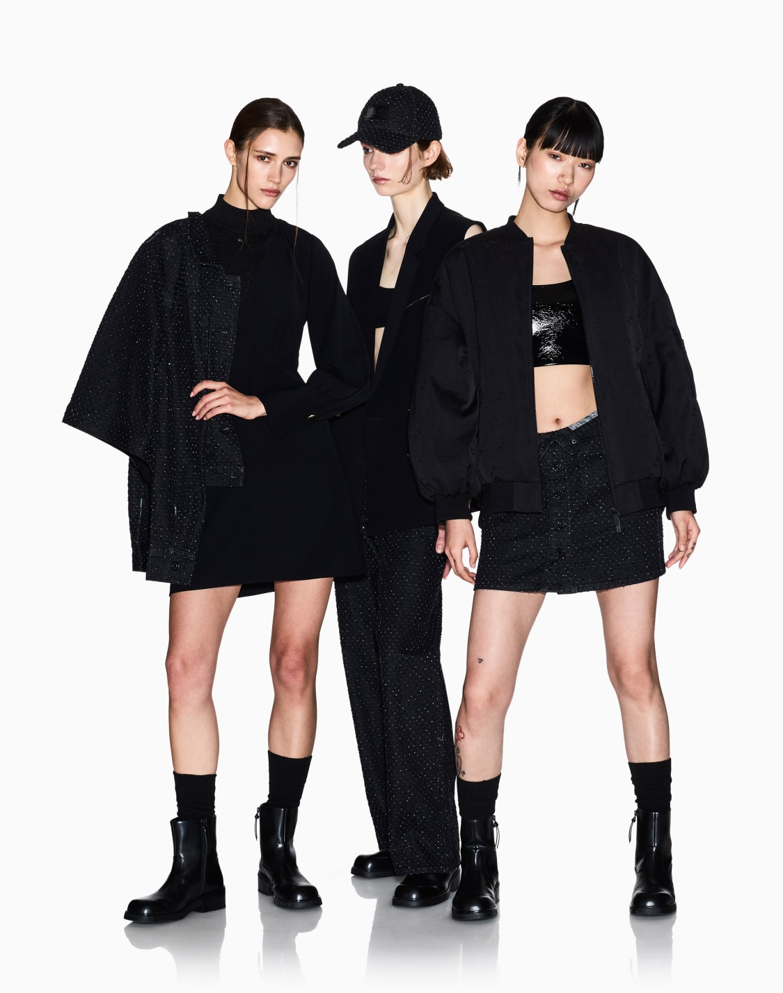 axメタリックロゴ-ヘビリブジャジドレス-ブラック--armani-exchange