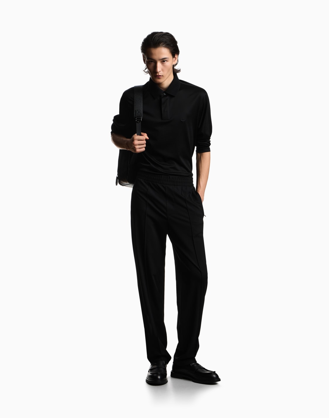 long-sleeved-polo-shirt-in-a-lyocell-blend-jersey-with-a-rounded-micro-eagle-black--emporio-armani