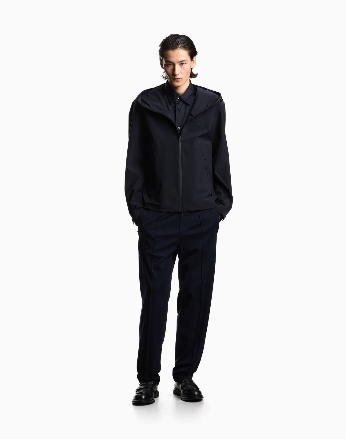 slim-fit-jersey-hemd-aus-einer-lyocell-mischung-marineblau--emporio-armani