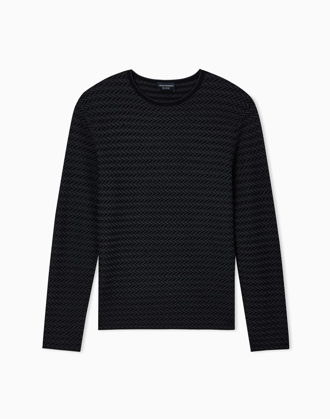 icon-bicolor-chevron-motif-virgin-wool-sweater-negro--emporio-armani