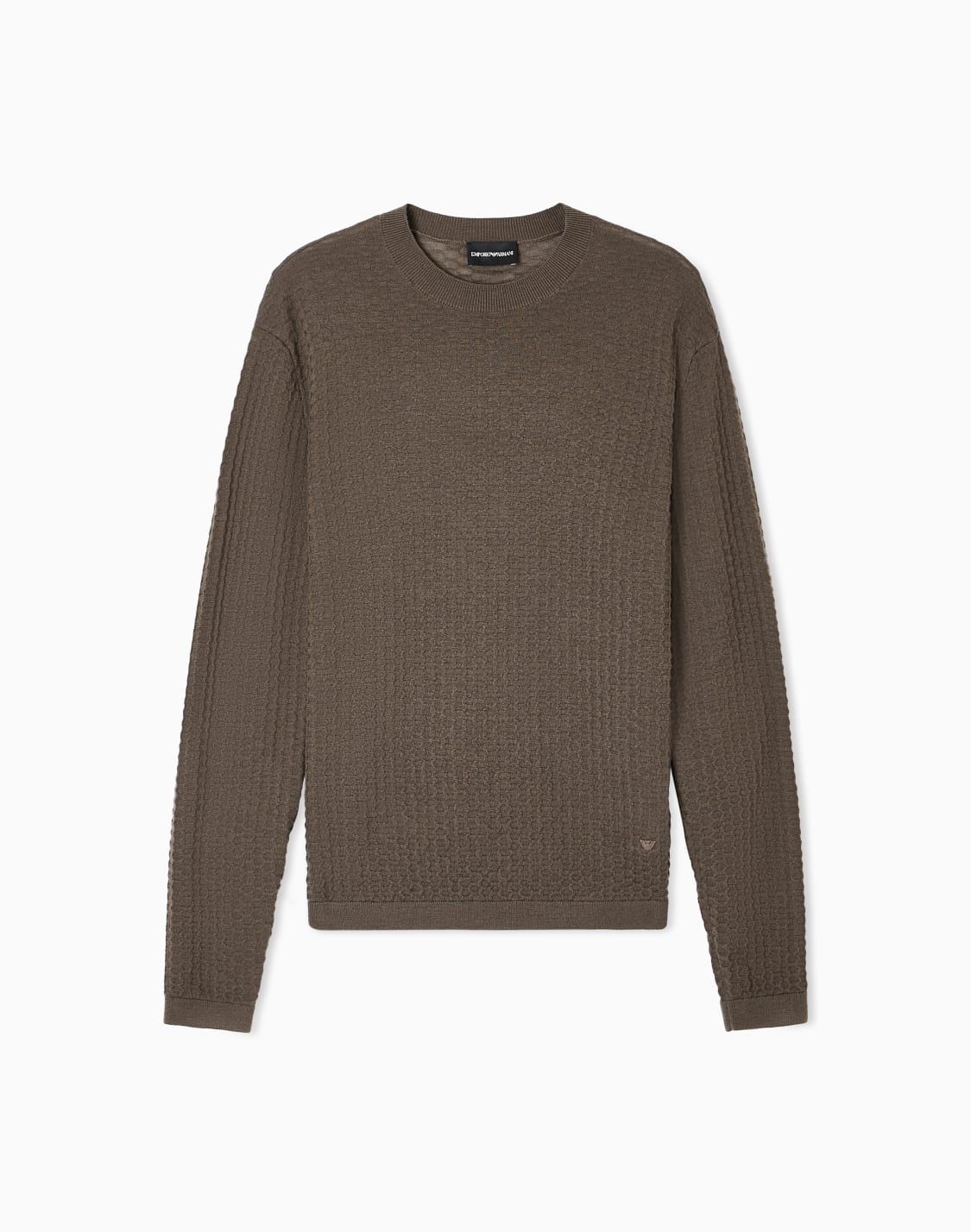 fancy-stitch-virgin-wool-sweater-brown--emporio-armani