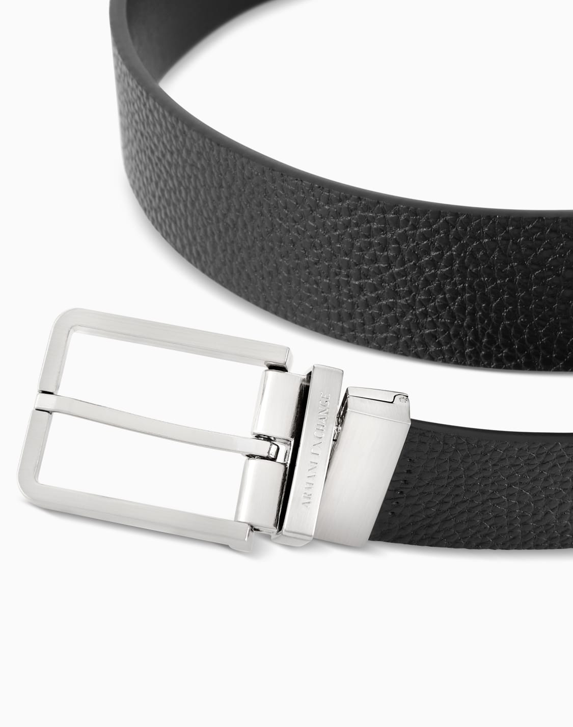 ピン2本付きレザベルトセット-ブラック--armani-exchange