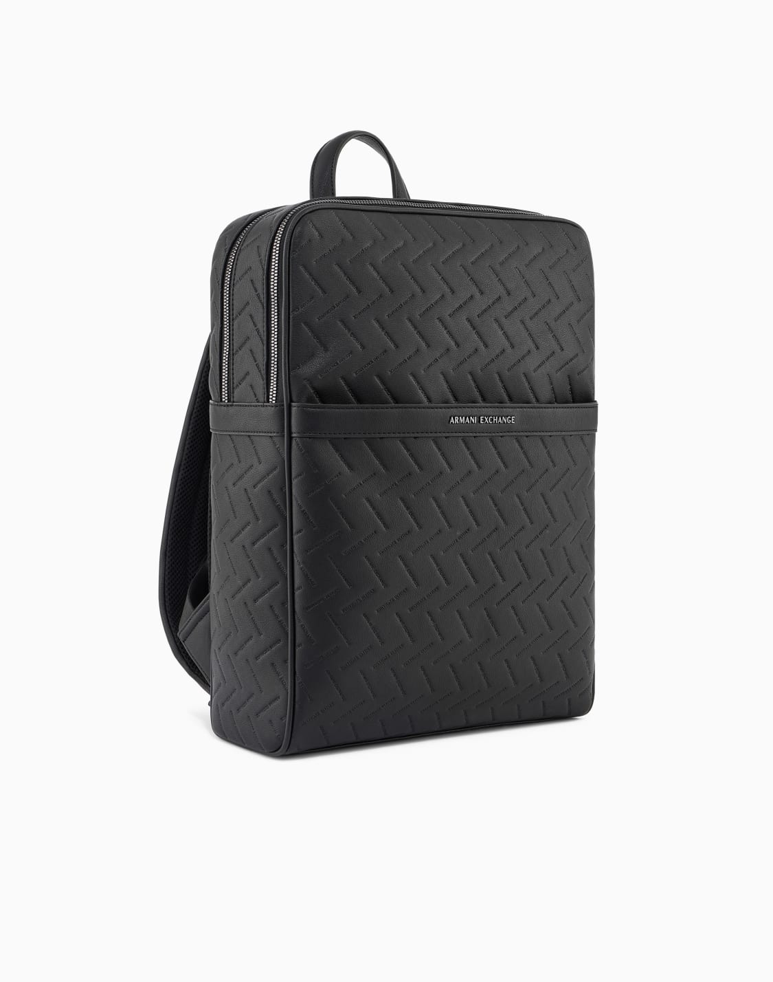 エンボスロゴ-スクエア-バックパック-ブラック--armani-exchange
