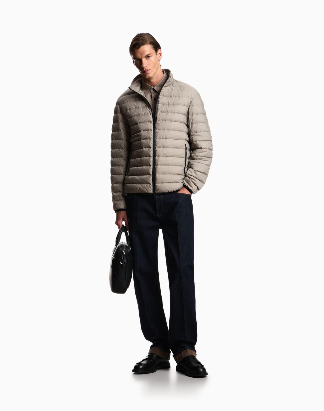 water-repellent-down-jacket-in-quilted-nylon-with-jacquard-lettering-logo-grey--emporio-armani