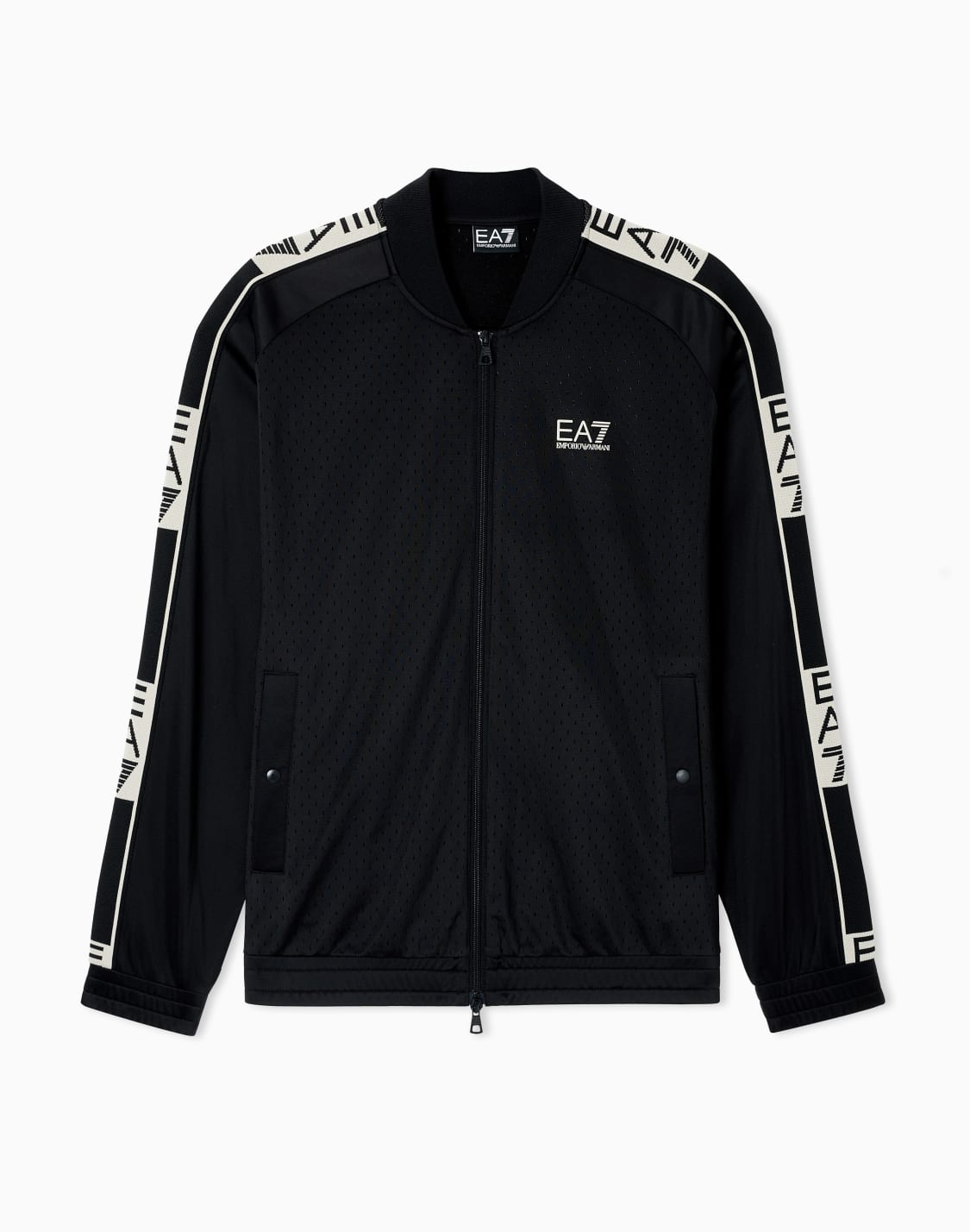 ジップアップ-スウェットシャツ-ブラック--ea7