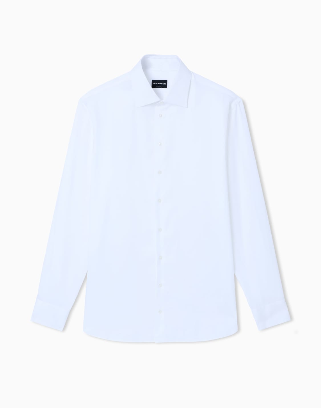 レギュラフィットシャツ-ラグジュアリコットン-ホワイト--giorgio-armani
