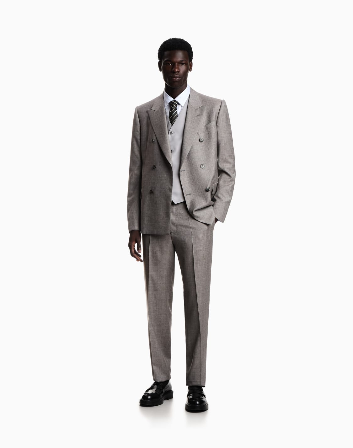 chaleco-de-abotonadura-sencilla-de-lana-tcnica-gris--emporio-armani