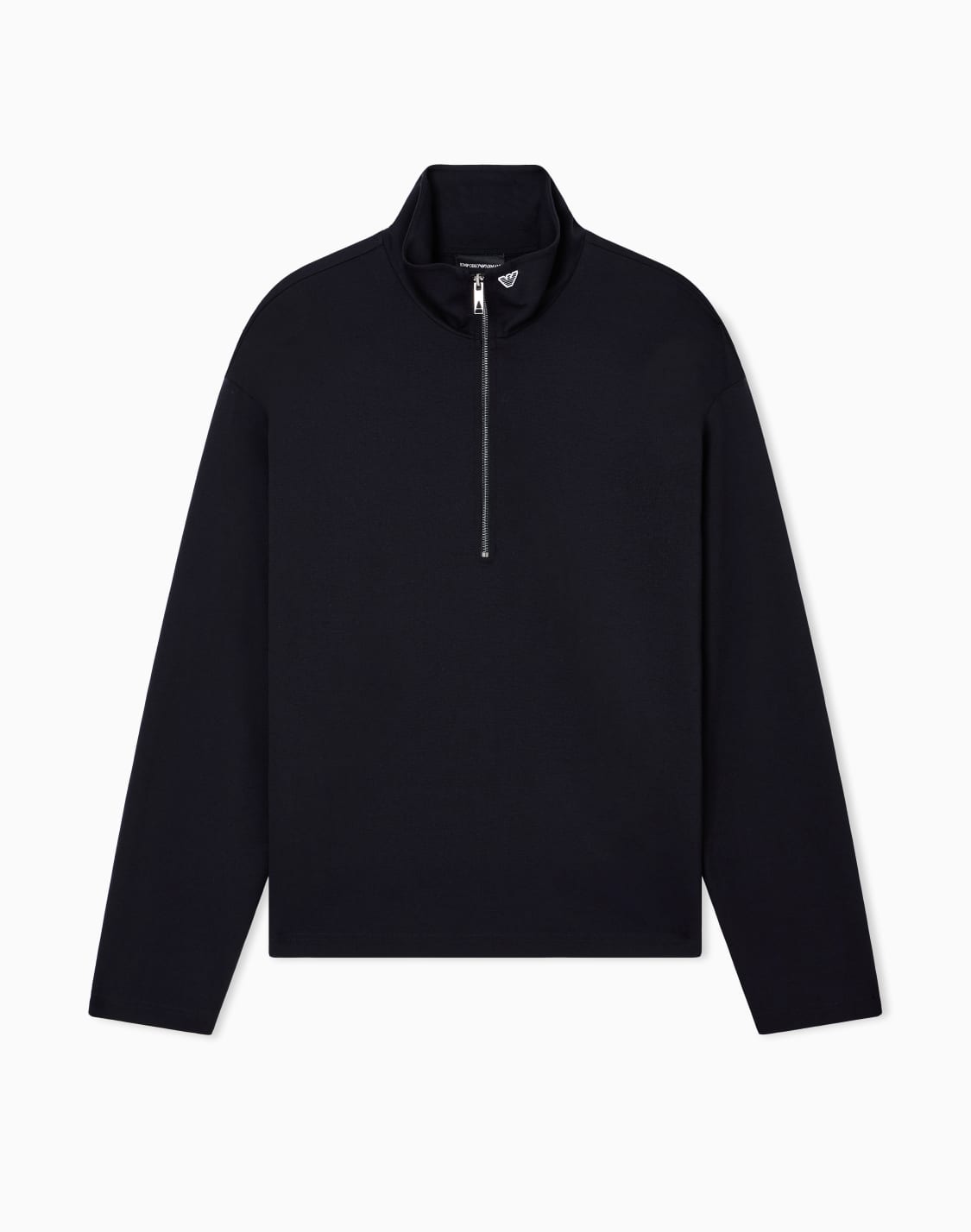 モックネックセタ-ジャジ-パシャルジップ-ブラック--emporio-armani