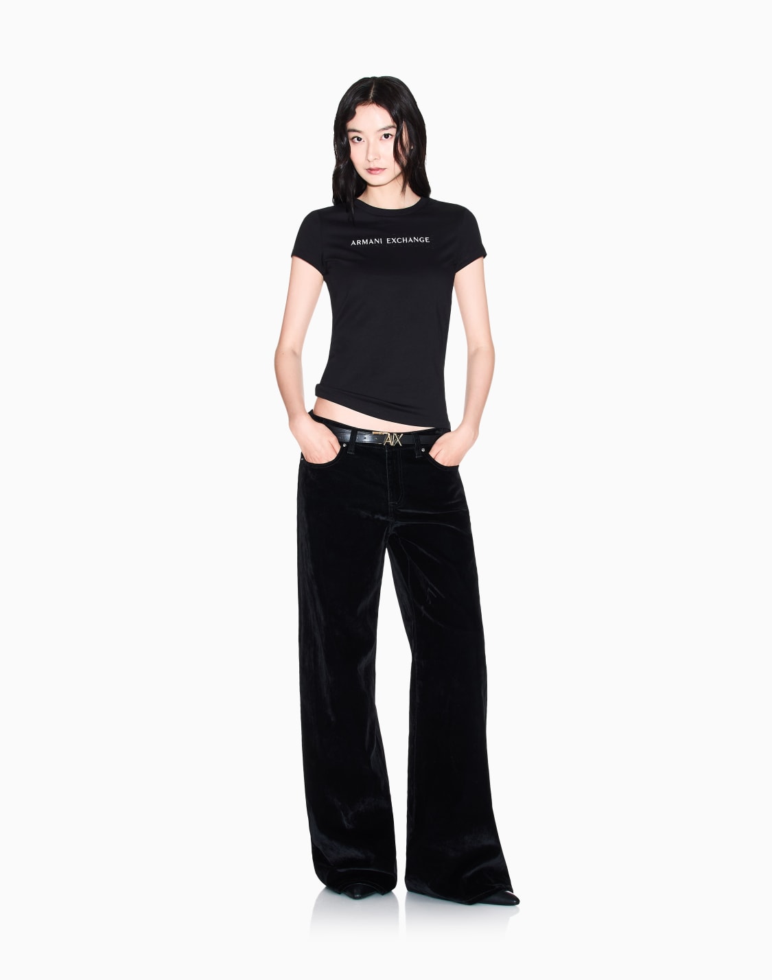 slim-fit-t-shirt-mit-logo-schriftzug-schwarz--armani-exchange