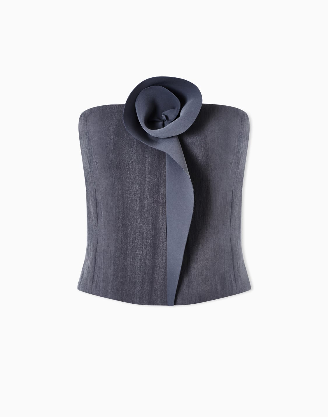 top-aus-funktionsseide-mit-blumen-detail-grau--giorgio-armani