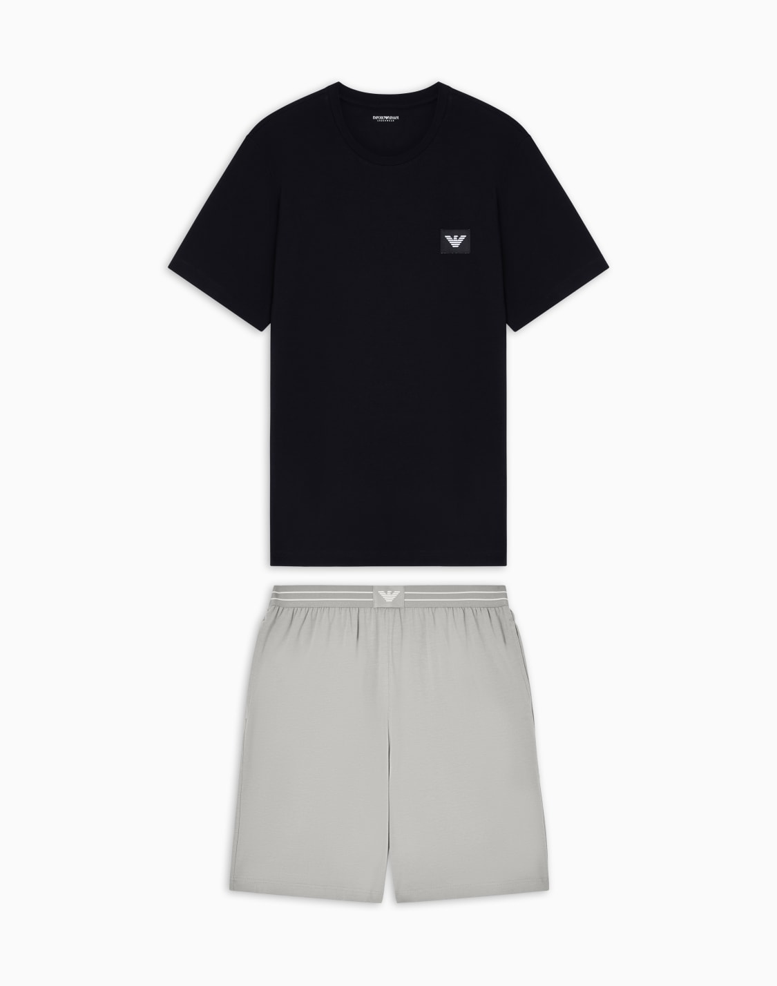 asv-パジャマ-オガニックジャジ-ロゴラベル-バミュダパンツタイプ-マルチカラ--emporio-armani