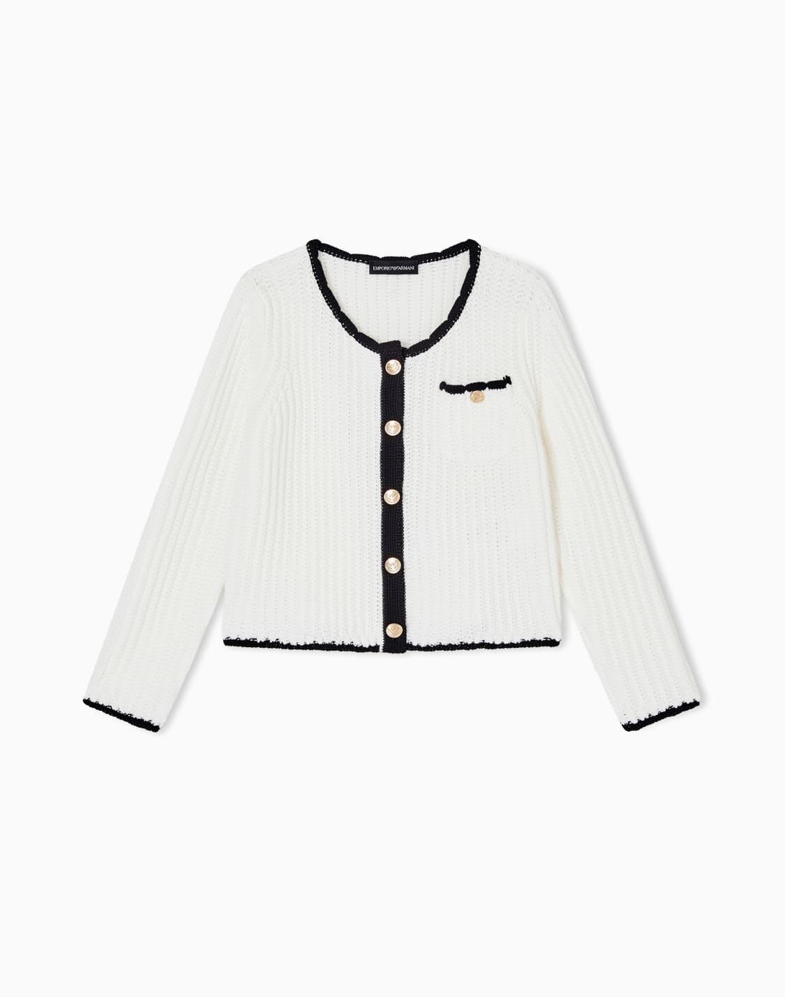 ribbed-knit-cardigan-with-gold-buttons-ホワイト--emporio-armani