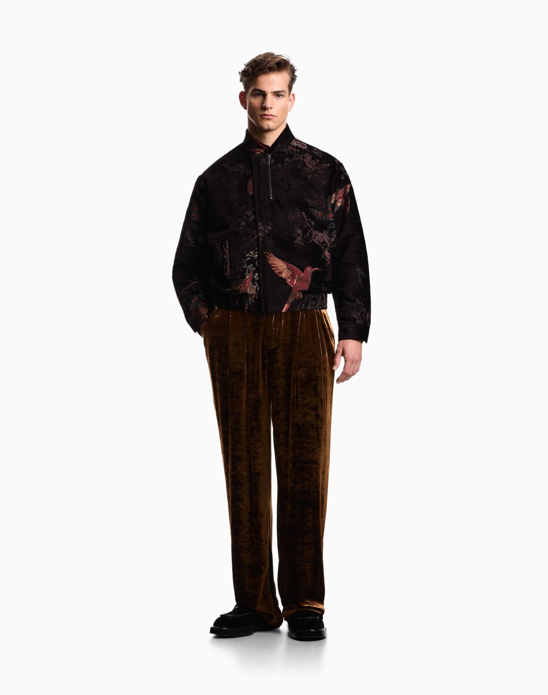 chinoiserie-damask-chenille-blouson-green--emporio-armani
