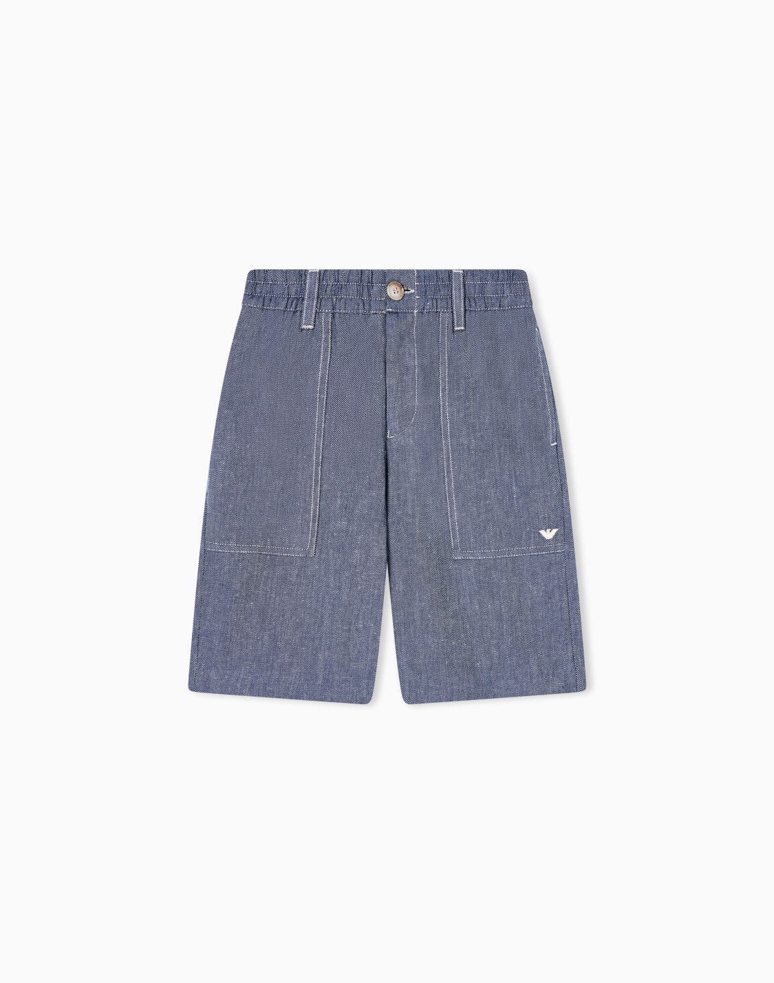 denim-effect-linen-blend-bermuda-shorts-ブル--emporio-armani